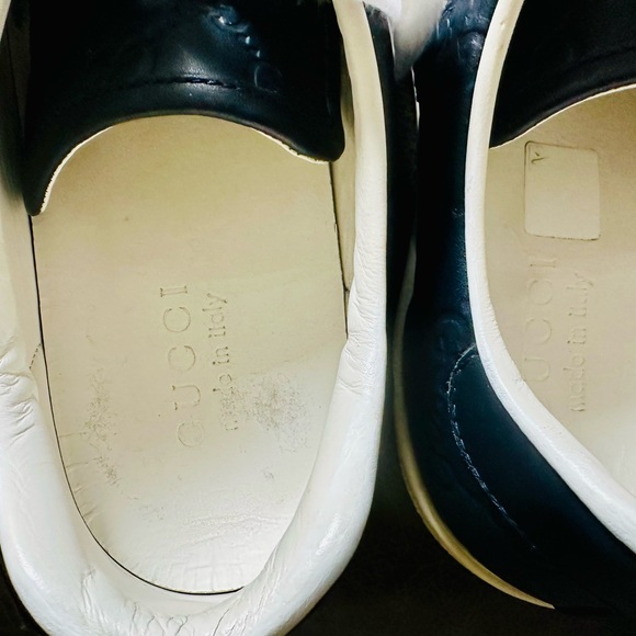 Gucci Ace Blue GG Monogram Leather Sneakers US 9 EU 42 UK 8 Excellent Condition